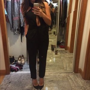 Express halter cut out jumpsuit
